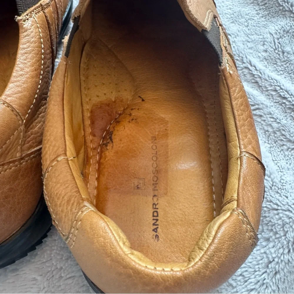 Sandro Moscoloni Men’s Leather Loafers Size‎ 11D | Tan Slip-On Shoes